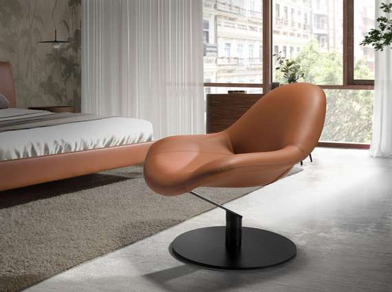 Крутящееся кресло Angel Cerda 5116, коричневая экокожа