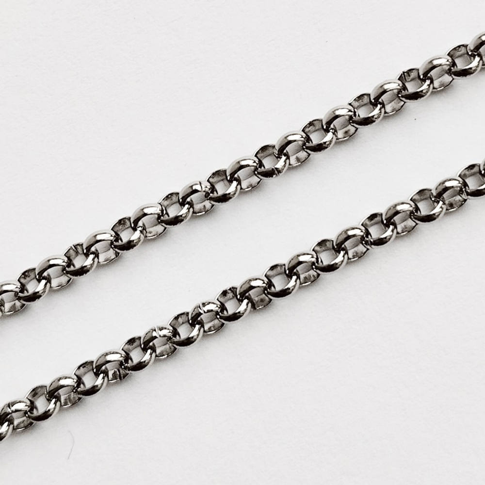 Стальная цепочка, длина 50см, диаметр 3мм на шею. Stainless Steel (нержавеющая сталь)
