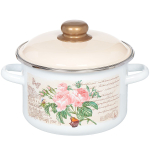 Кастрюля сталь, эмал, 3 л, с крыш, СтальЭмаль, Мэри белоснежная, 6RD181M, индукц