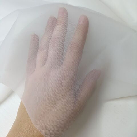 Бюстовая сетка, сетка неэластичная для нижнего белья, серебристый пион