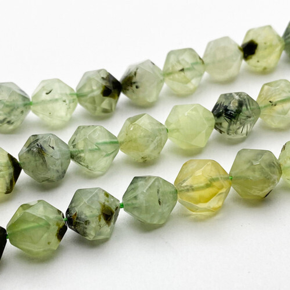 Бусины Пренит крупной огранки, размер 10 мм, цена за 10 шт