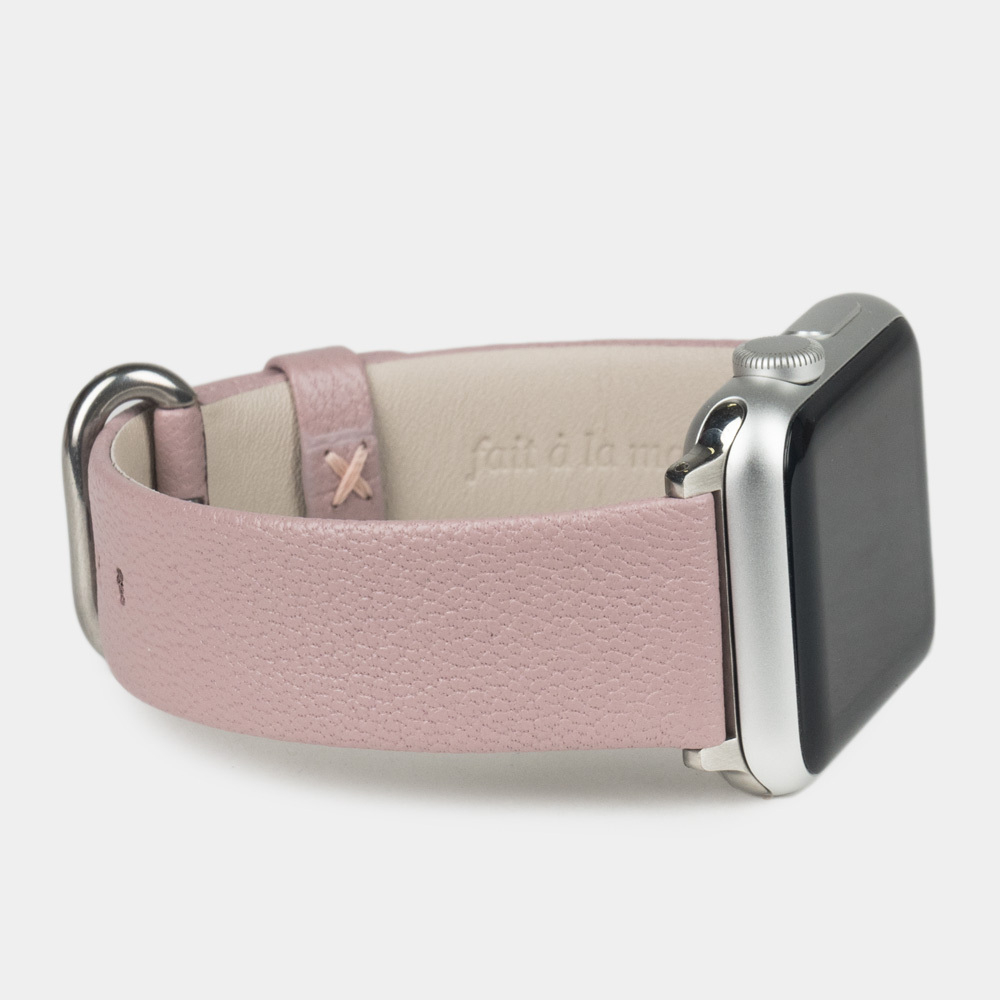 Ремешок для Apple Watch 44/45/46 mm кожи козы, пудрового цвета