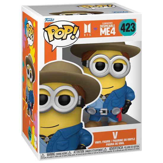 Фигурка Funko POP! Rocks BTS X Despicable Me 4 V (423) 85969 / Фигурка Фанко ПОП! в виде участника группы BTS, стилизованного под миньона, Ви
