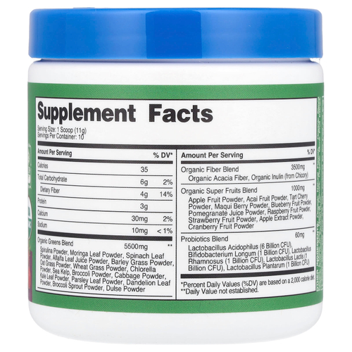 Nutricost, Органическая суперзеленая, ягодное ассорти, 111 г (3,9 унции)