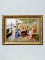 Картина на стену для интерьера на холсте "Золотой век" в классической раме 41*51 см