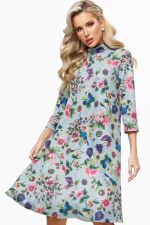 Платье трикотажное А-силуэт с воротником-стойка DStrend (Акция)