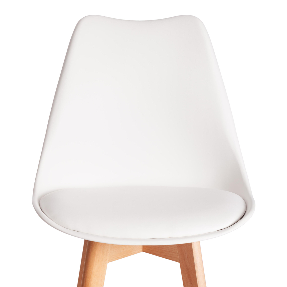 Стул барный TULIP BAR (mod. C1014H-1) / 1 шт. в упаковке пластик/дерево, 42 х 47,5 х 104 см, White (Белый) 70029/ натуральный