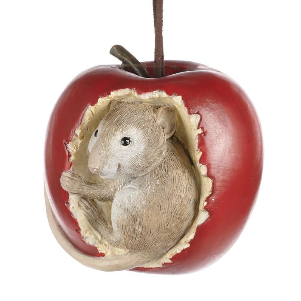 Декоративная подвеска &quot;Мышка в яблоке&quot;