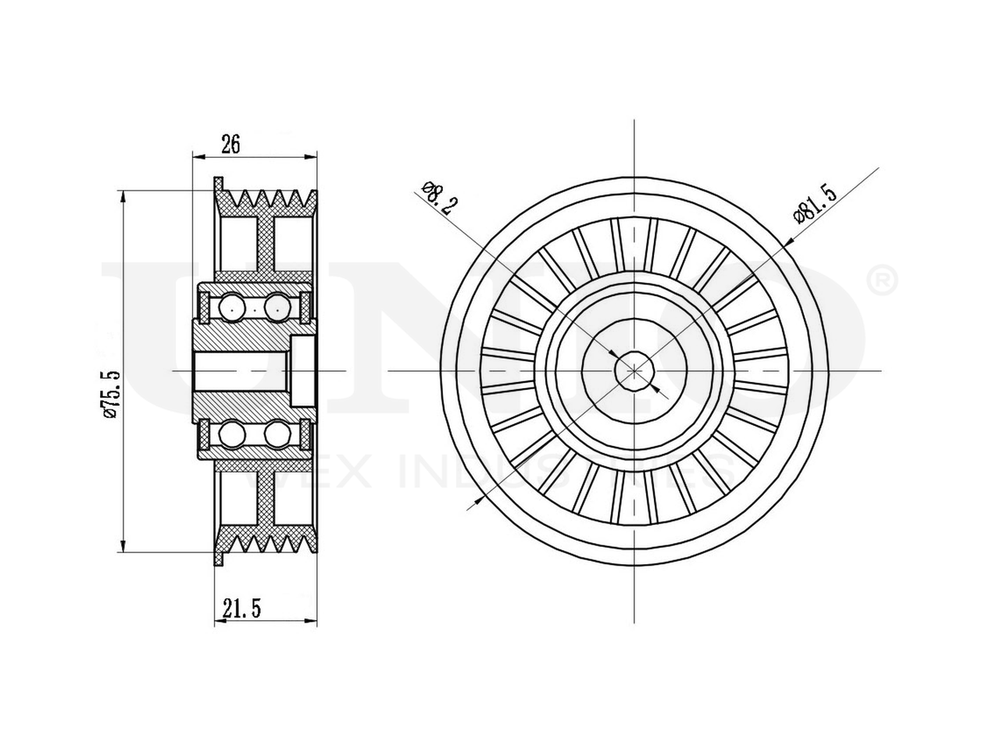 Ролик натяжной приводного ремня UNIO TNS-10271