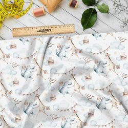 Ткань лен зверьки на дне рождения