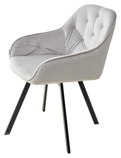 Стул GALE 360 град. поворот. BLUVEL-03 LIGHT GREY, велюр/ черный каркас, М-City