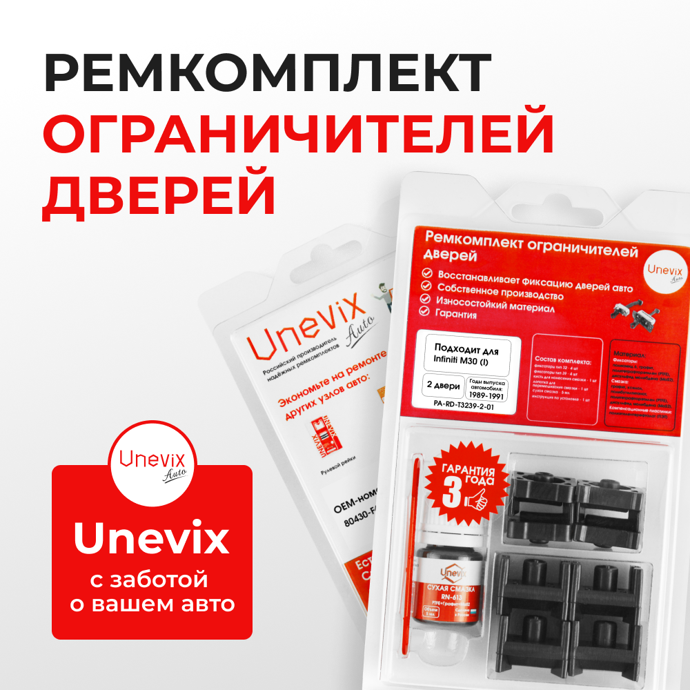 Ремкомплект ограничителей дверей Infiniti M30 (III) F31 (2 двери, тип 32+39) 1989-1991