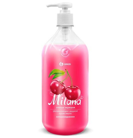 Milana Жидкое Крем-мыло 1000мл Спелая черешня с дозатором *6 // 540