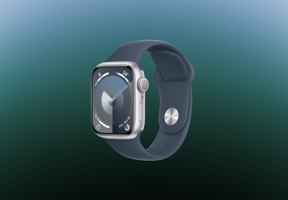 Часы Apple Watch Series 9 GPS 41mm Aluminum Case with Sport Band (Серебристый) S/M