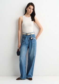 Джинсы М7 с брелоком синий