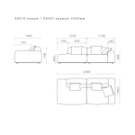3-х местный нераскладной диван с лаундж модулем SAGA 010/007