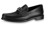 LOUIS VUITTON Major Loafers Men"s Silver Logo, Black