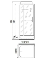 Душевая кабина RIVER  TANA 100/80 100x80 см,  стекло прозрачное, поддон низкий