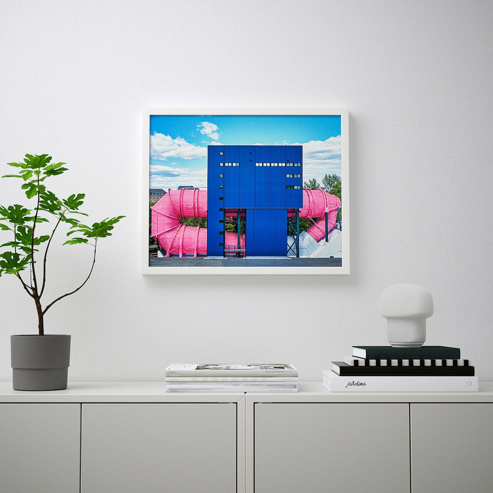 IKEA BILD  (ИКЕА БИЛД)  -  Плакат, розовые трубы, Берлин, 50x40 см