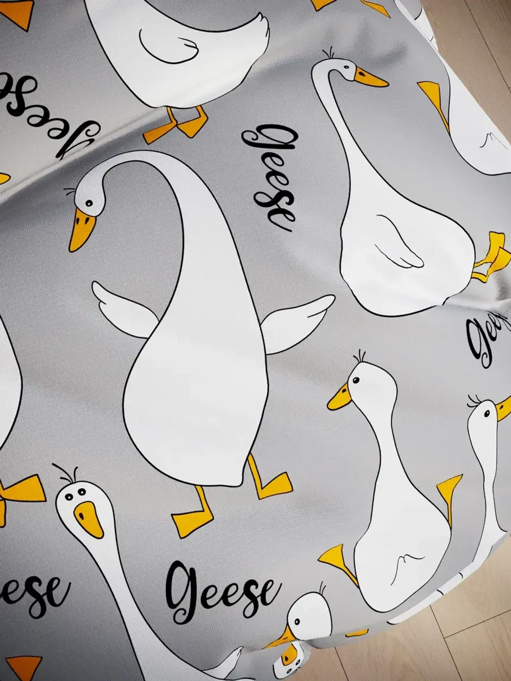 Наволочка комплект 2шт поплин Сказка "Гусь обнимусь на сером" 30х30 см на молнии