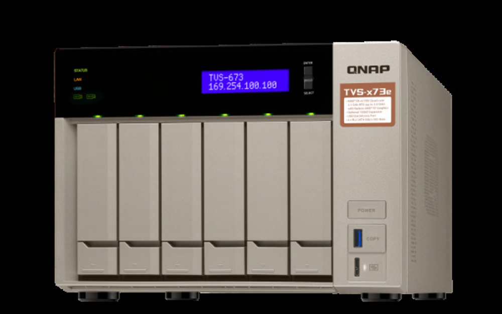 Сетевой RAID-накопитель QNAP TVS-673e-8G