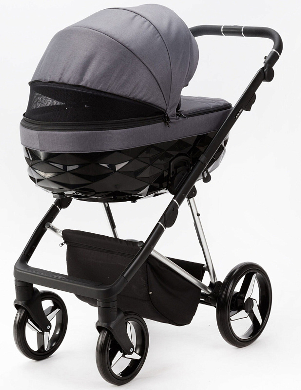Детская коляска Adamex Quantum Special Edition 2 в 1 Q-TK681 (СЕРЫЙ+ХРОМ РАМА)