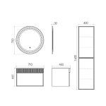 Тумба-умывальник для ванной Comforty Мадрид-70 серый шёлк с раковиной Comforty 70E