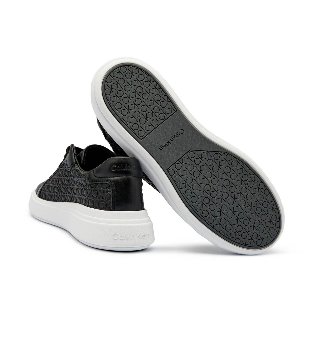 Кожаные кроссовки Calvin Klein - черный(HM0HM01498)