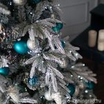 Заснеженная ель с гирляндой «Форесто» теплый свет (Литая+пвх) 210 см / 2,1 м