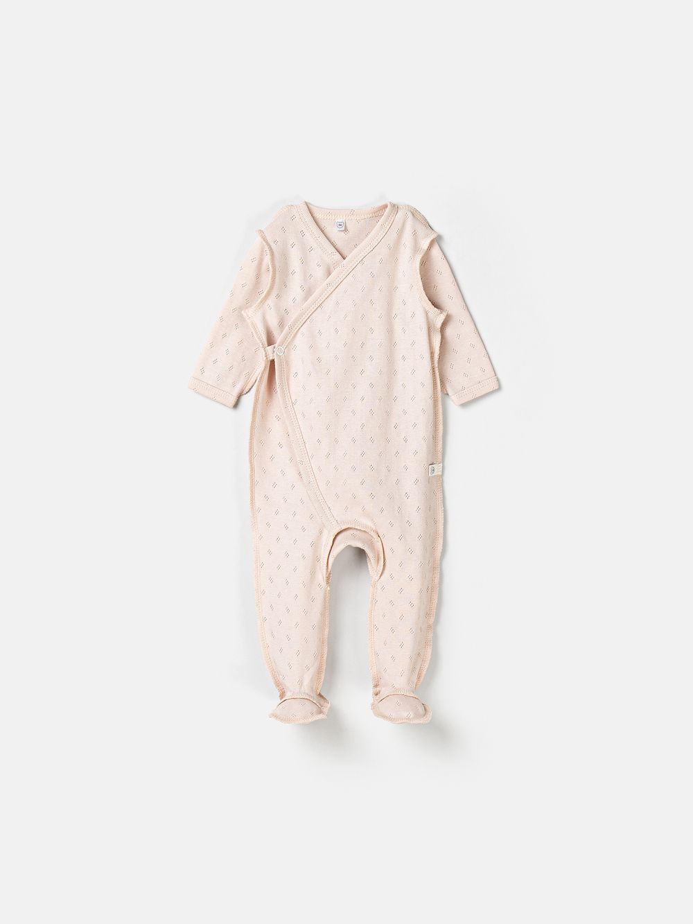 Слип на кнопках "Нюд" из ажурного хлопка 0+