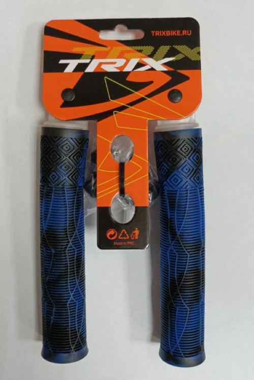 Грипсы TRIX, для BMX, резиновые, 166мм, противоскользящие, двухцветная комбинация, черно-синий