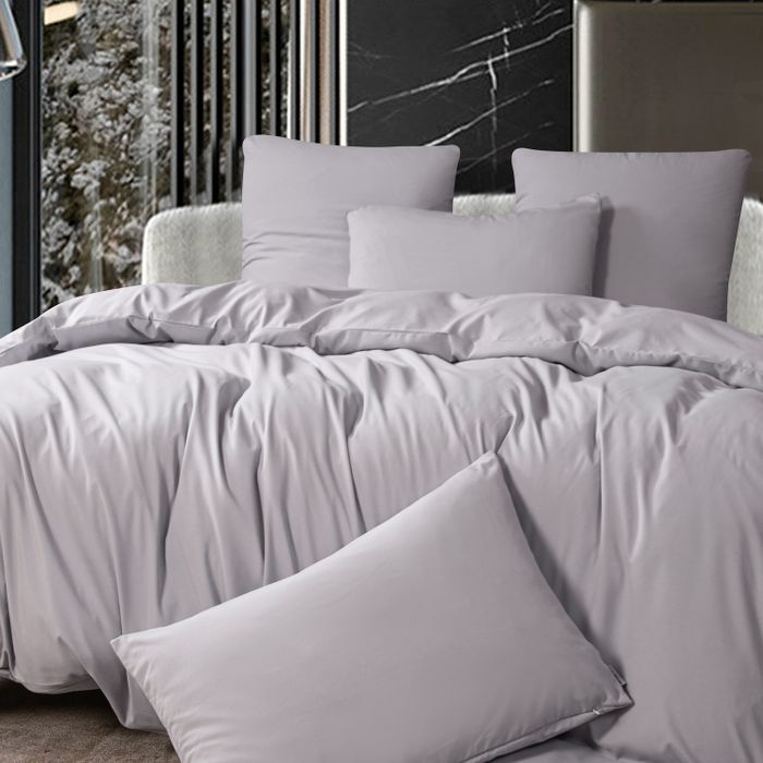 Комплект постельного белья Однотонный Сатин «Серебряный туман»