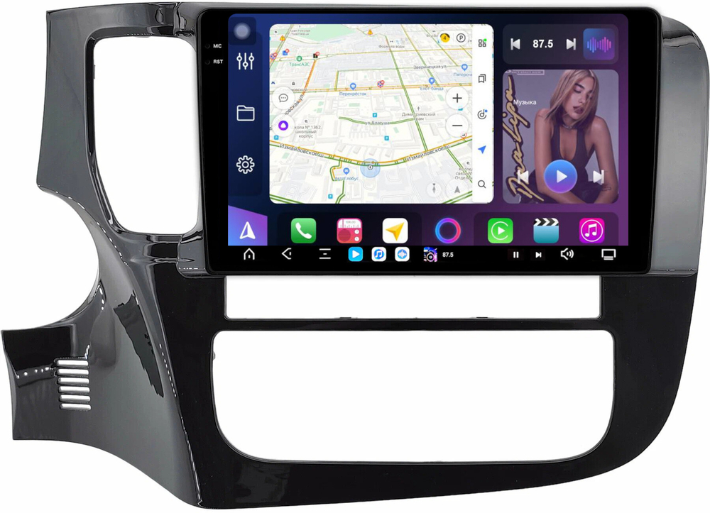 Магнитола Mitsubishi Outlander 3 2012-2022 (левый руль) - FarCar XXL1006M монитор 9.5" 2K QLED на Android 14, TS20, 8+256Гб, CarPlay, 4G SIM-слот