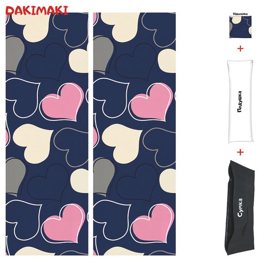 Дакимакура подушка сердечки и валентинками арт. 0024