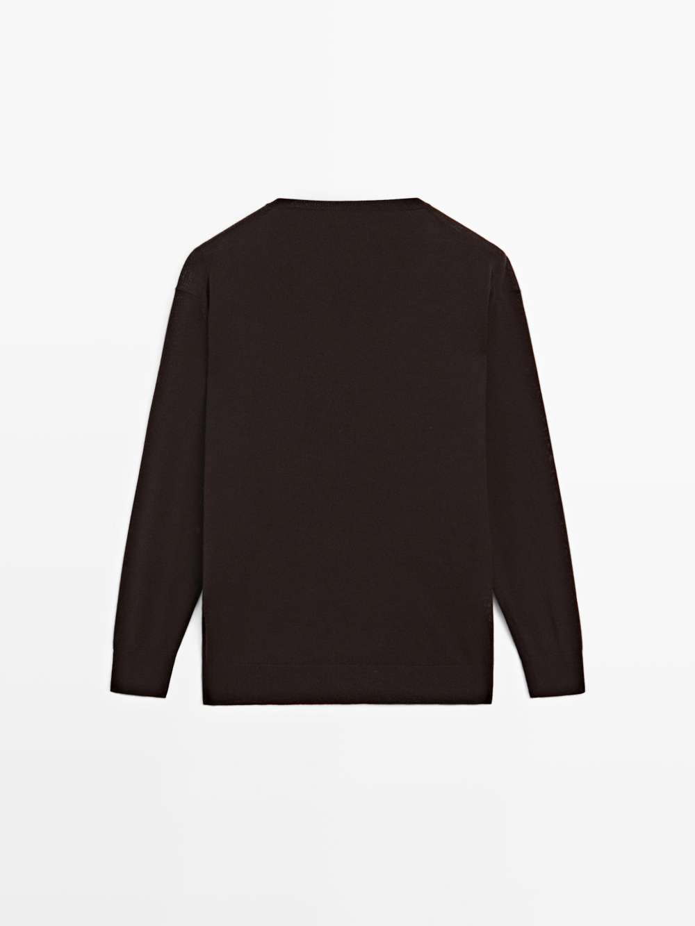 Massimo Dutti Свитер оверсайз с V-образным вырезом, коричневый