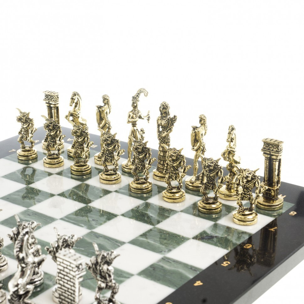 Шахматы "Минотавр" доска 36х36 см камень офиокальцит G 122875