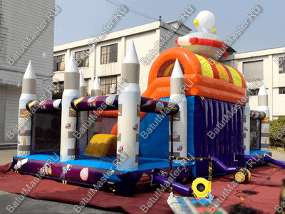 Коммерческий надувной батут "Покоряем космос" 10*6*4 м