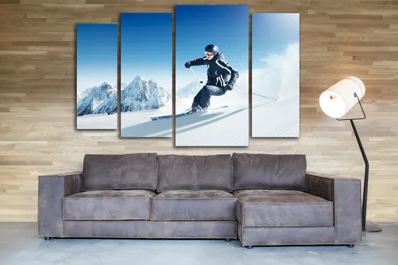 Модульная картина "Лыжник"