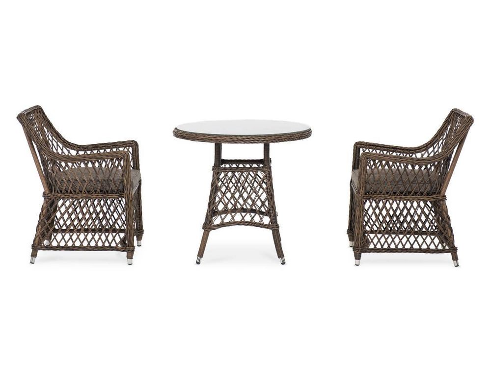 "Эспрессо-80 L" обеденная группа плетеная, цвет коричневый