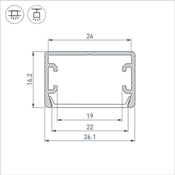 Профиль Arlight PLS-LOCK-H16-SMT-2000 ANOD 033224