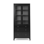 Шкаф-витрина Хемнэс Hemnes/Кымор, 3 ящика, 90х198х37 см, черный