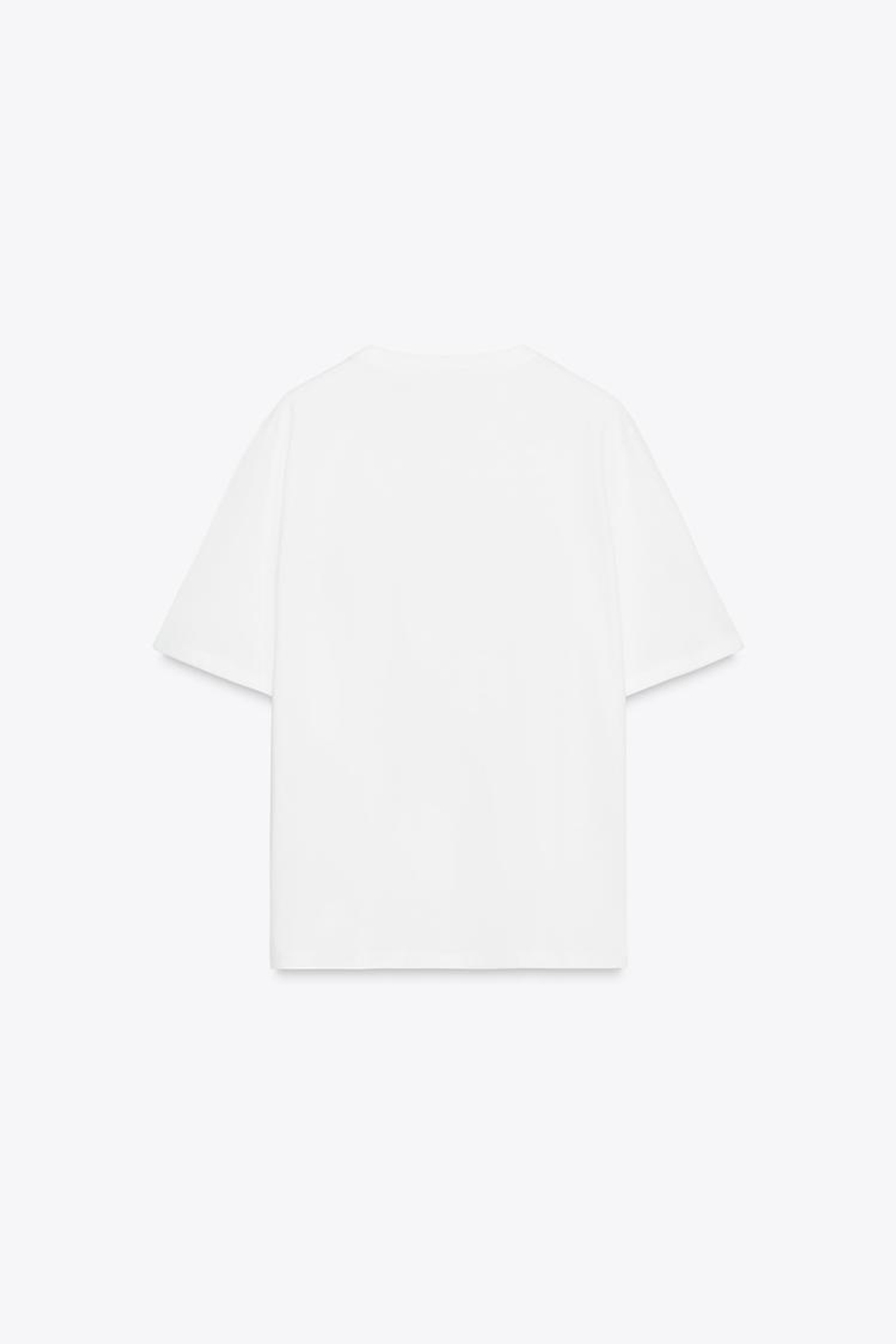 ZARA ФУТБОЛКА С ОБЪЕМНЫМИ ЦВЕТАМИ, БЕЛЫЙ