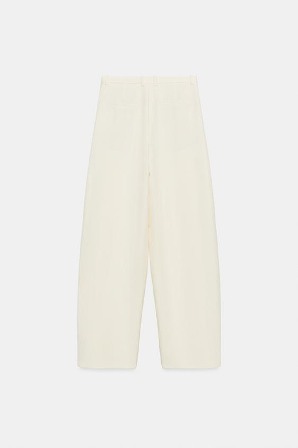 ZARA ОБЪЕМНЫЕ БРЮКИ С ЗАЩИПАМИ, ЭКРЮ