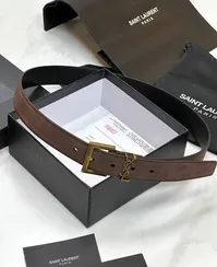 Ремень SAINT LAURENT из замши с пряжкой CASSANDRE