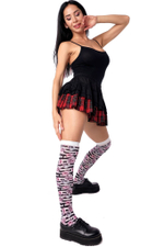 Гольфы в полоску с принтом в виде роз (Цвет: белый)