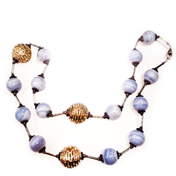 Бусы "Бурлеск" агат апфирин