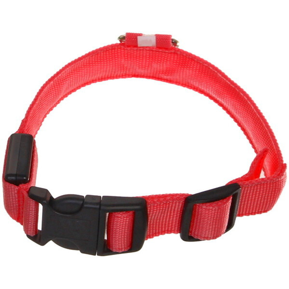 Ошейник для собак «Люмисцент» 2,5*40см светящийся, цвет красный Ультрамарин