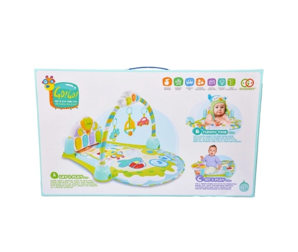 Игровой развивающий коврик для малышей Small Garden арт. 8869B, голубой