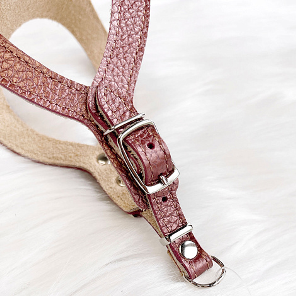 9306 Шлейка кожаная "Перламутр" / PREMIUM