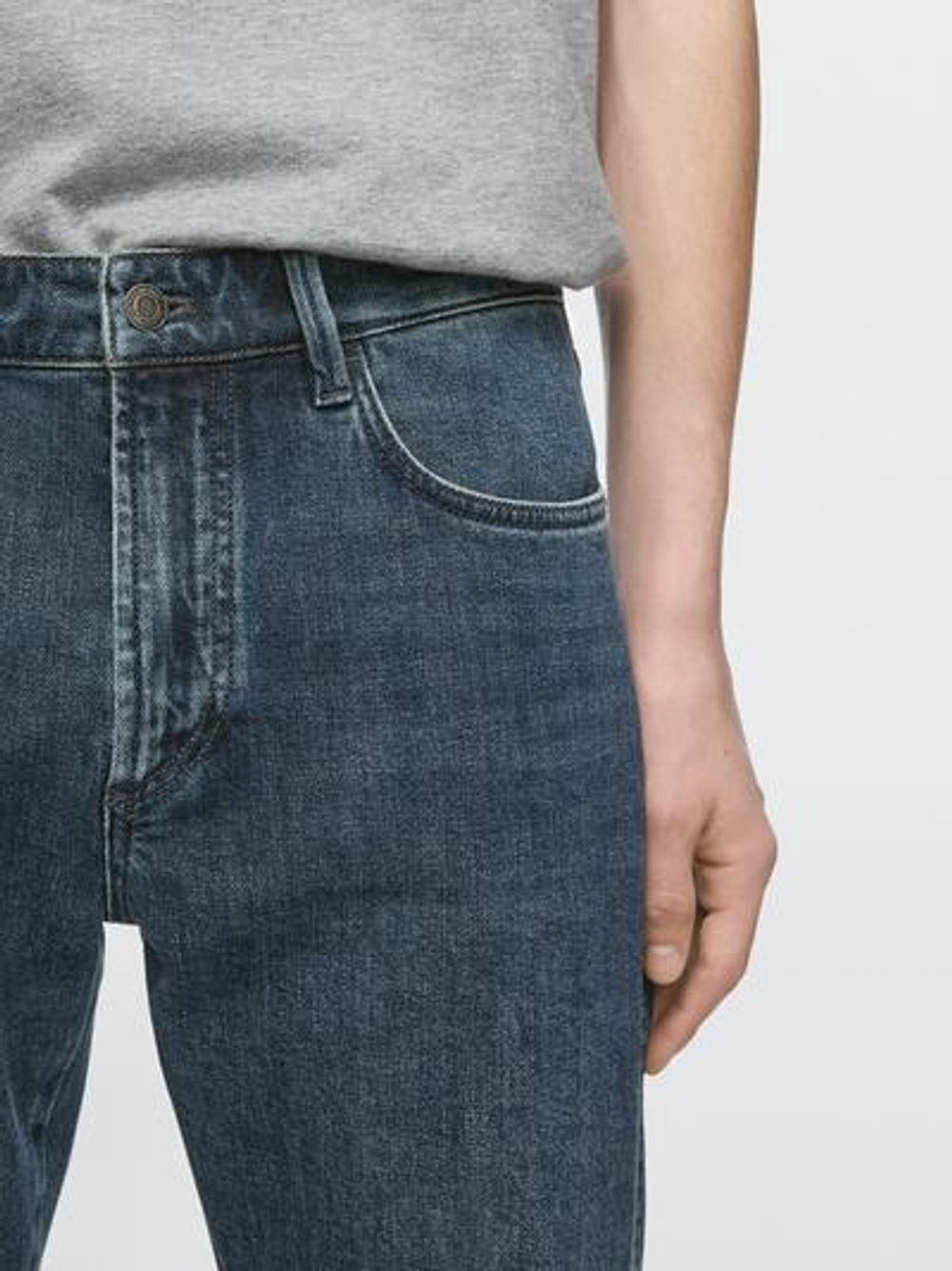 Massimo Dutti Джинсы зауженного кроя, глубокий синий